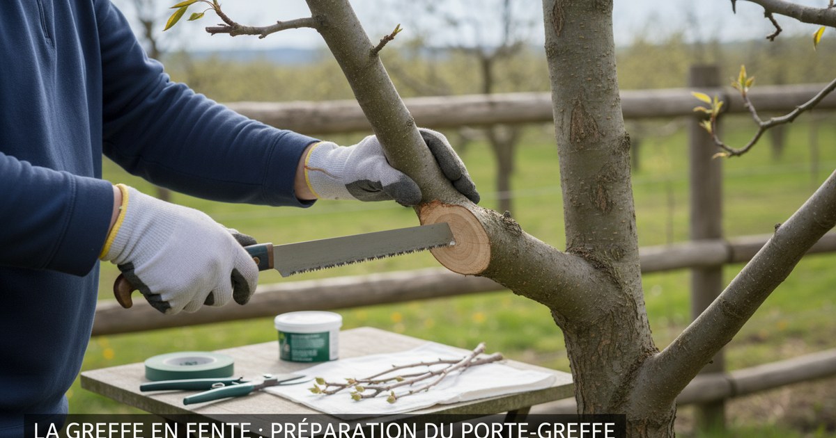 La greffe en fente sur poirier : méthode et conseils