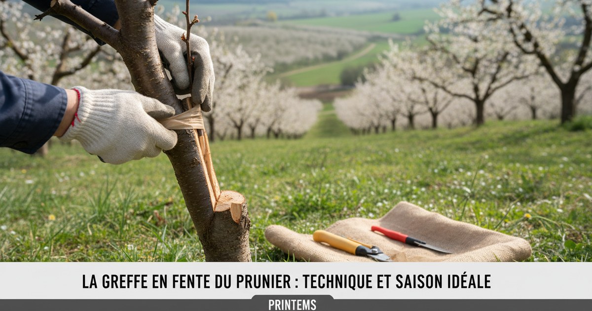 La greffe en fente du prunier : technique et saison idéale